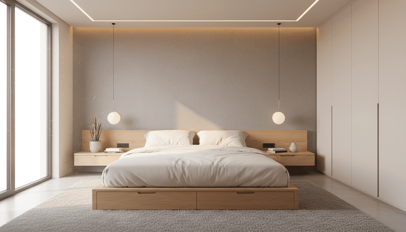 Loft conversion bedroom with skylights